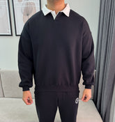 Boxy fit polo sweatshirt