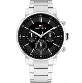 Tommy silver black basic chronograph