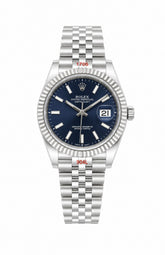 Rolex date just automatic silver navy 40mm