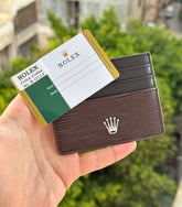 Rolex brown card holder