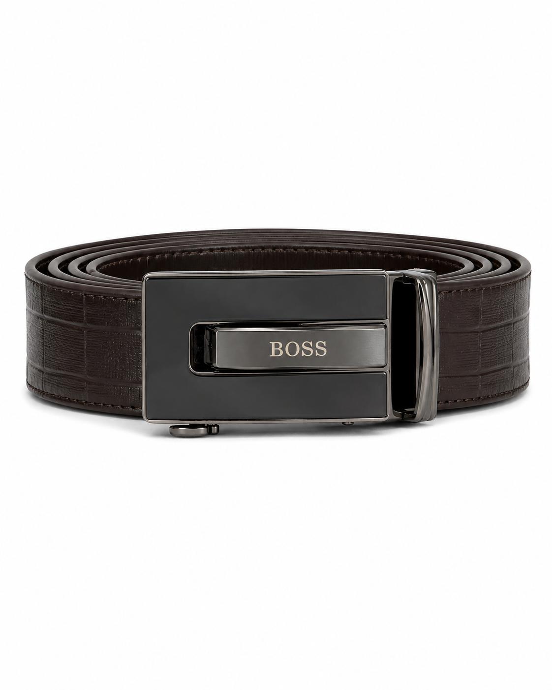 Boss brown belt genuine leather