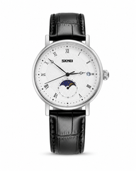 Skmei moon phase leather