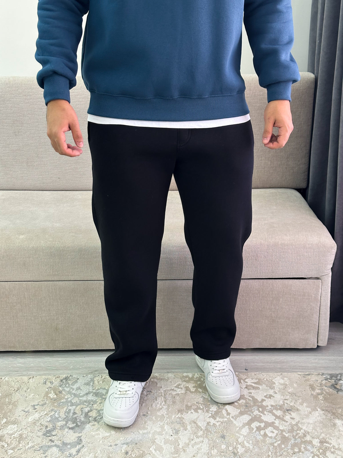 Wide leg cotton sweatpants