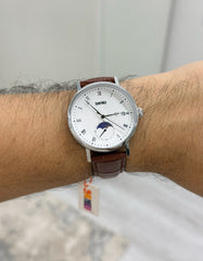 Skmei moon phase leather