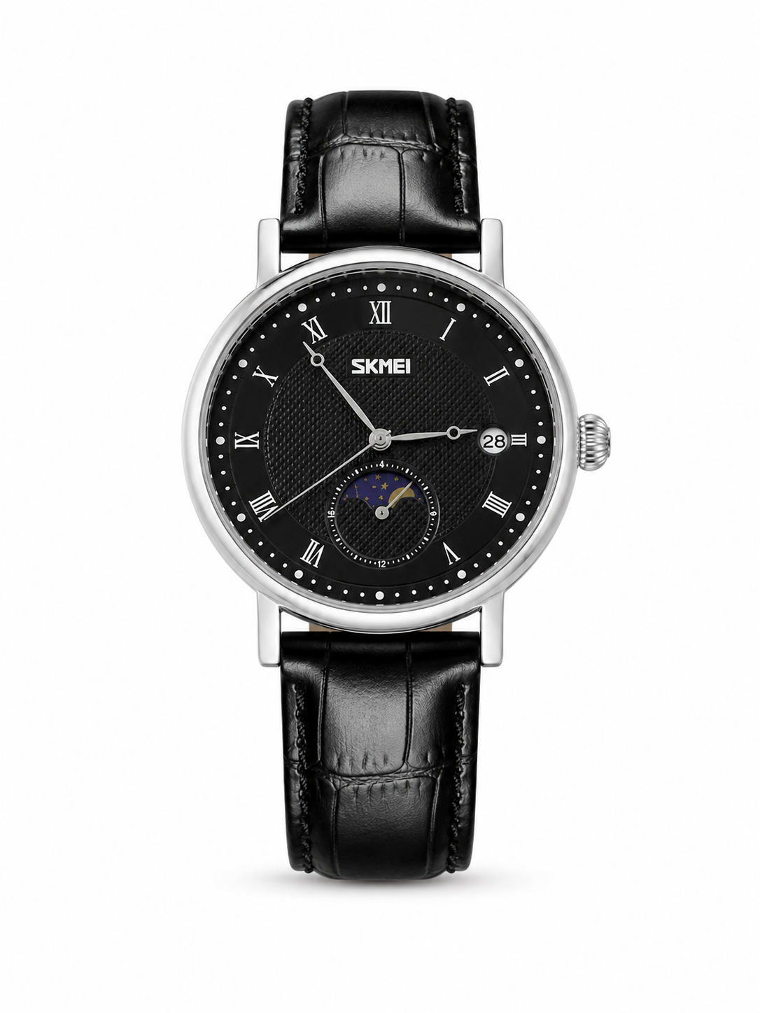 Skmei moon phase leather