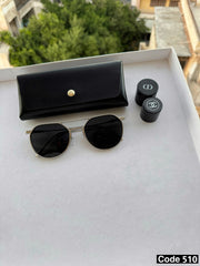 Large round aviator sunglasses
