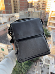 Genuine leather black cross bag