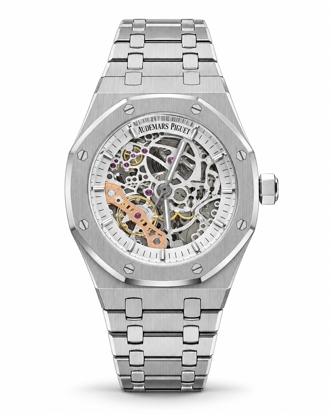 Ap skeleton automatic silver white 41mm steel