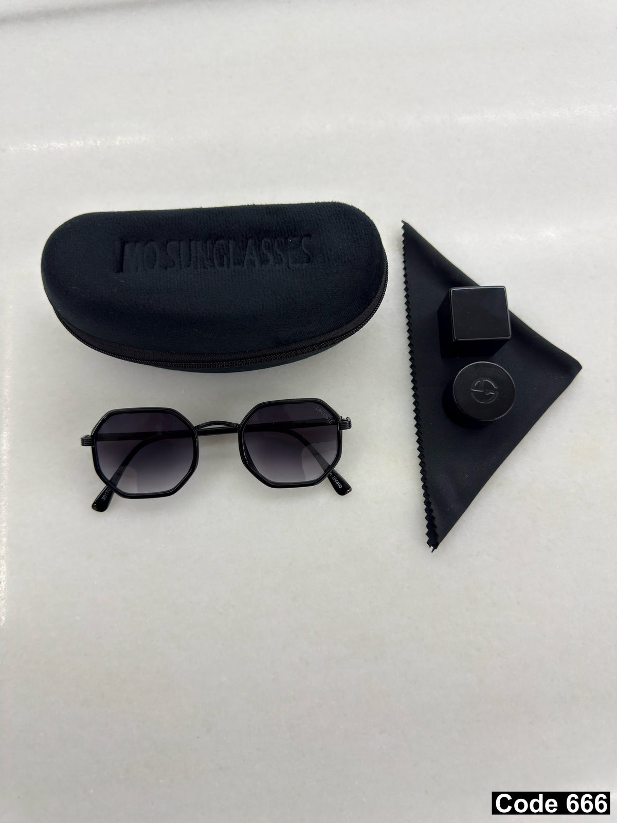 Lacoste hexagonal sunglasses