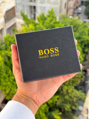 Boss black wallet and card holder