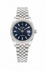 Rolex date just automatic silver navy 40mm