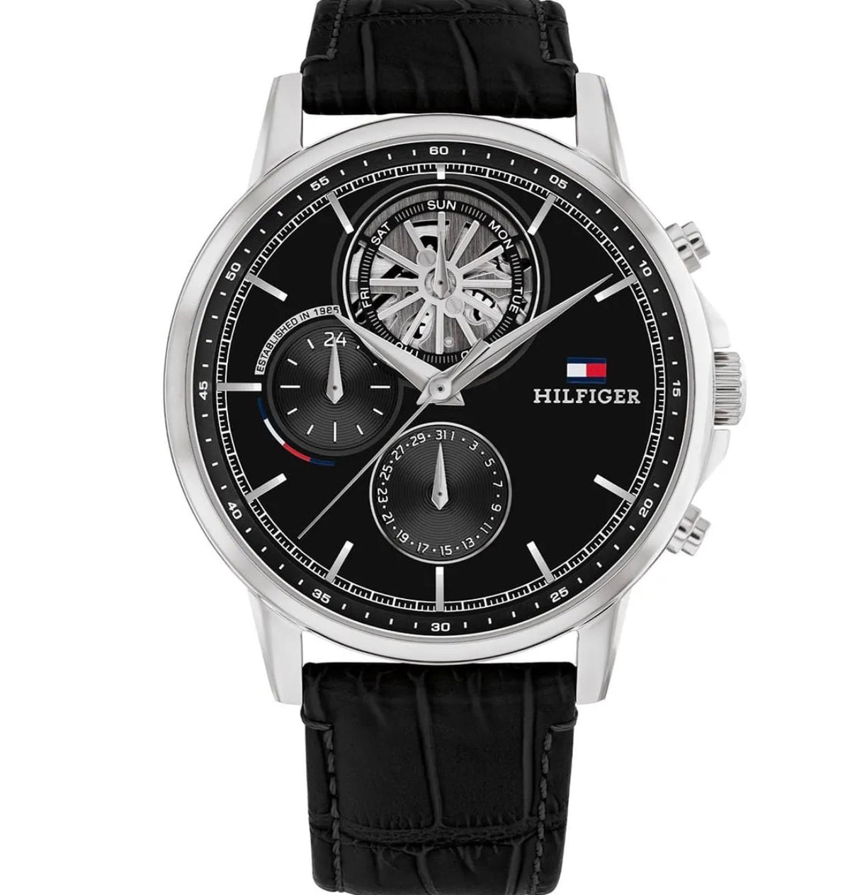 Tommy black leather skeleton