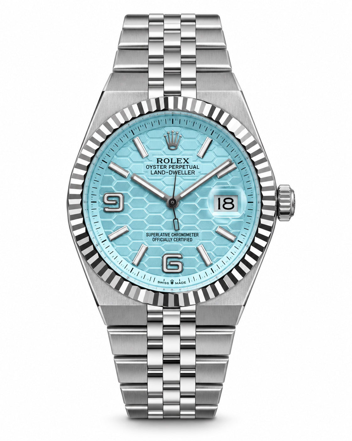 Rolex land dweller automatic silver tiffany 41mm
