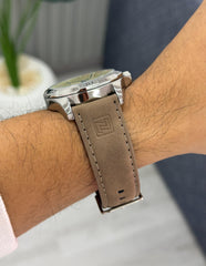 Naviforce coffe genuine leather