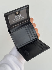 Boss black wallet and card holder