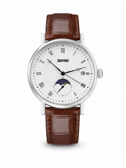 Skmei moon phase leather