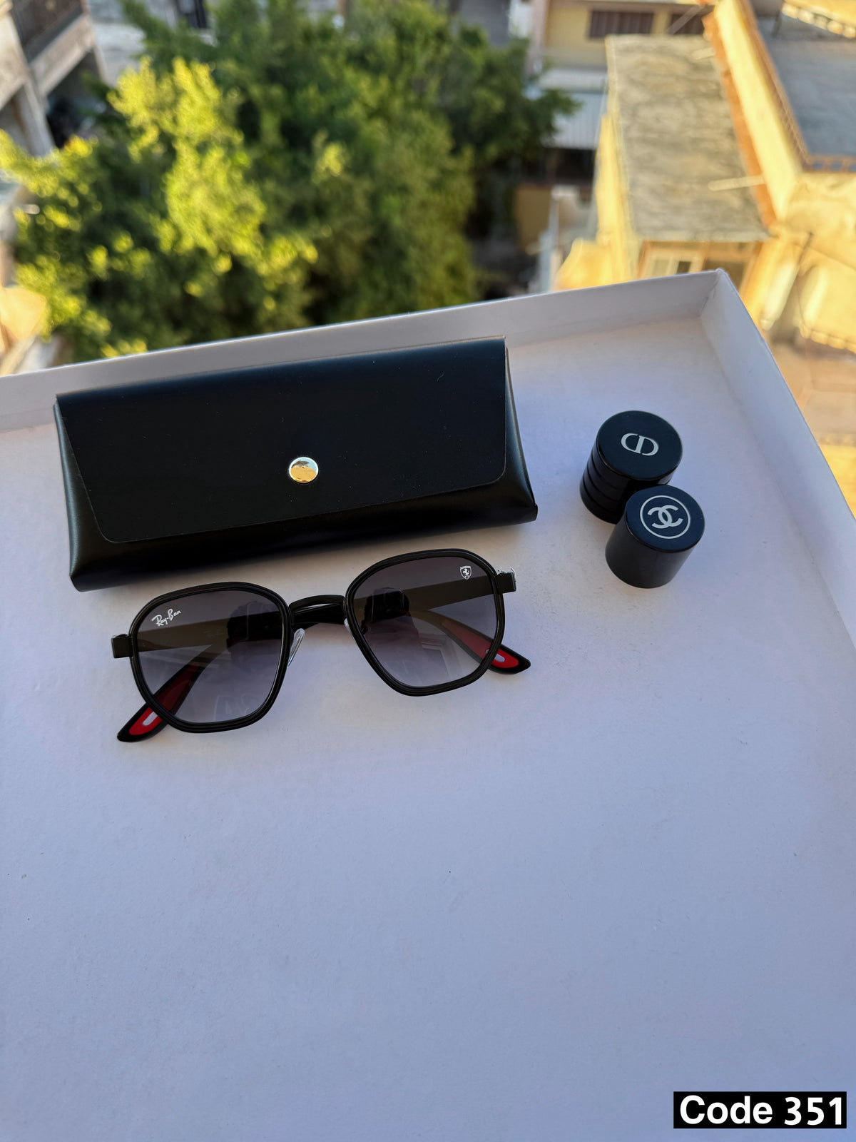 Rayban black small pentagon sunglasses