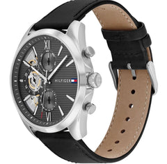 Tommy black skeleton leather