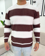 Striped tricot pullover