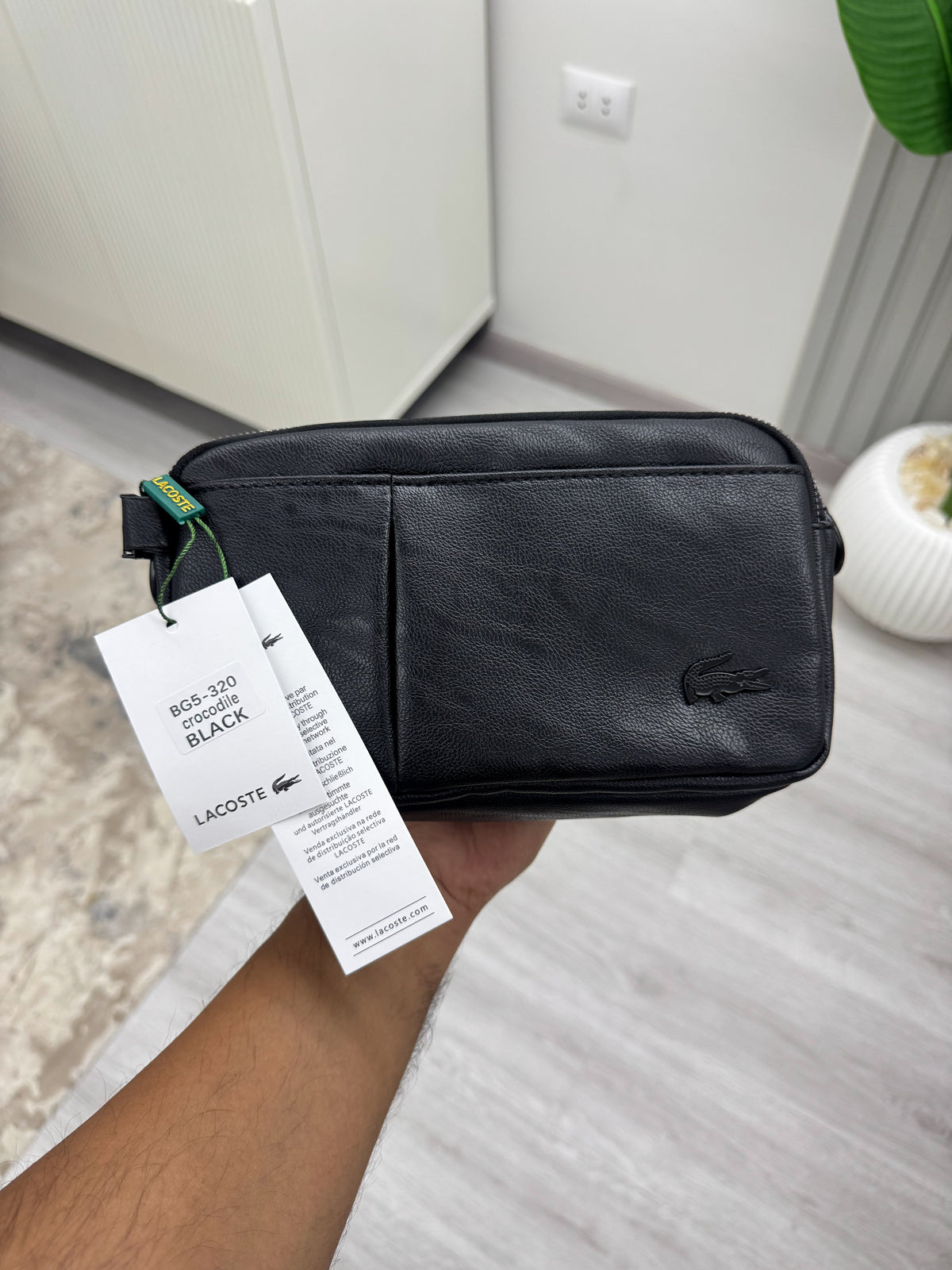 Lacoste black bag 2*1 ( cross and hand )