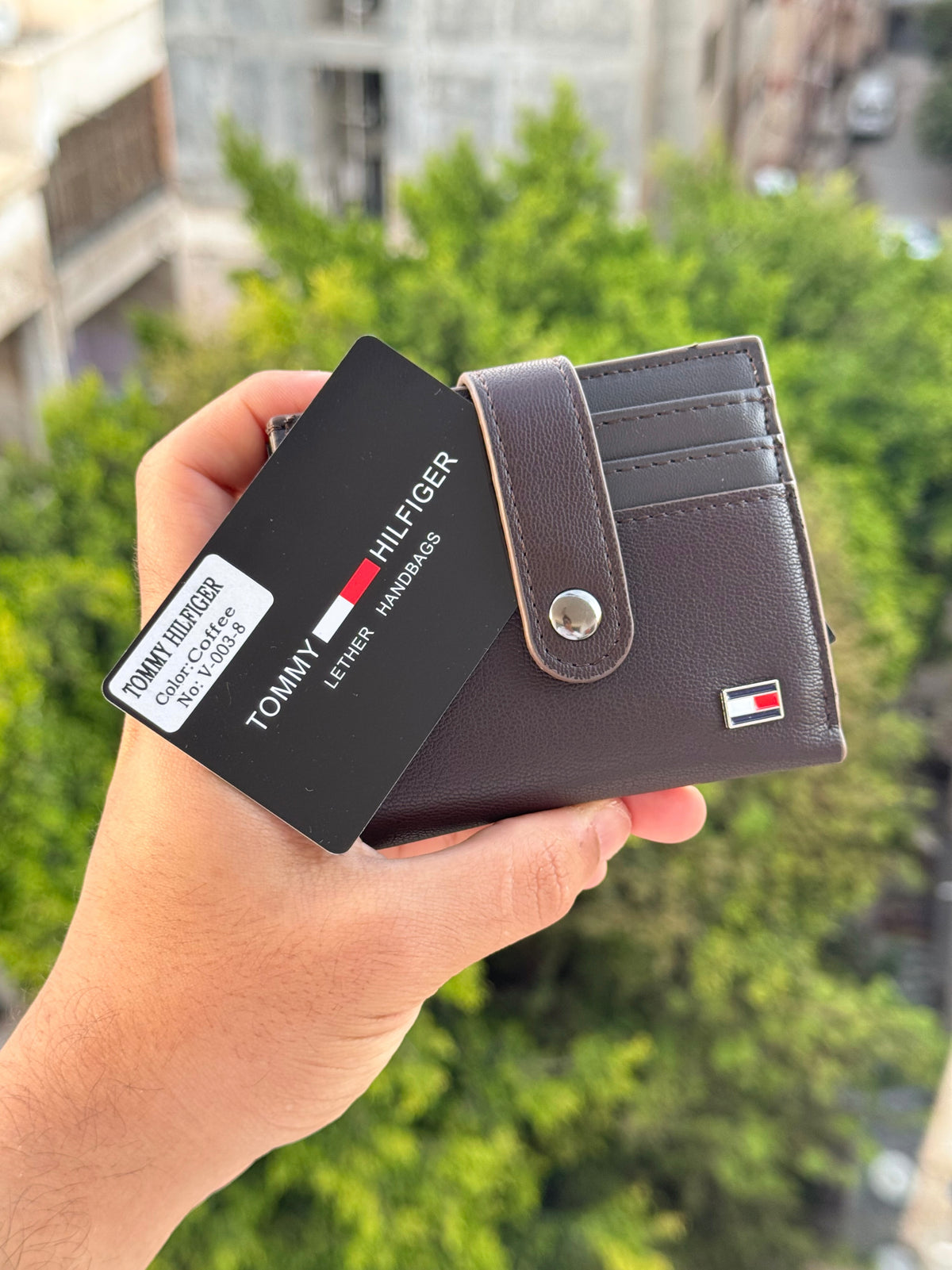 Tommy brown wallet and card holder