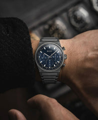 Boss navy grey plated