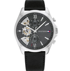 Tommy black skeleton leather