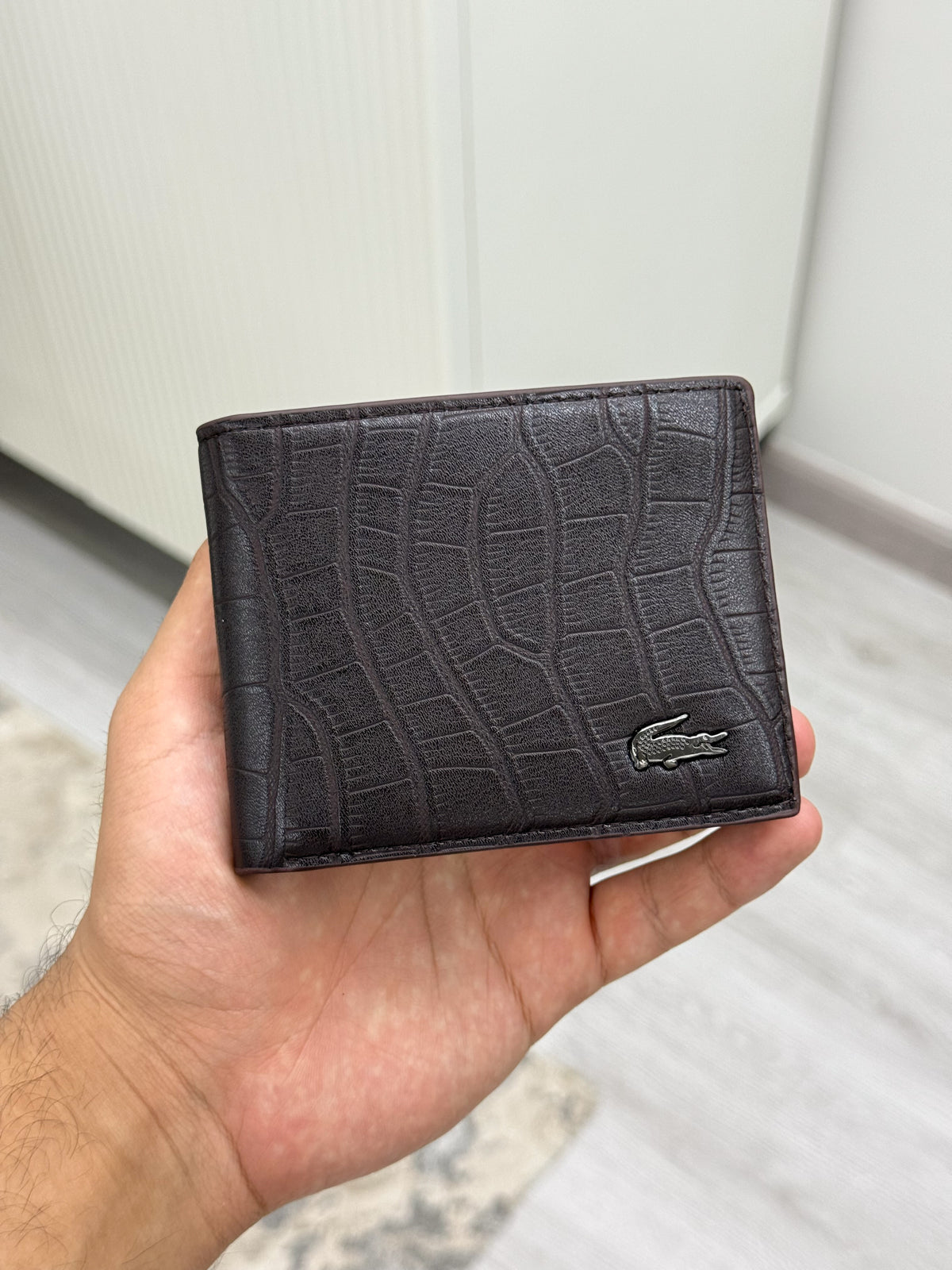 Lacoste brown crocodile wallet