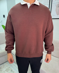Boxy fit polo sweatshirt