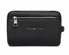 Tommy black zipper hand bag