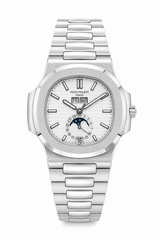 Patek nautilus moon phase full silver 40mm