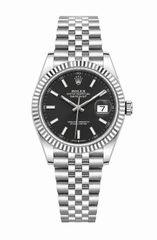 Rolex date just automatic silver black 40mm