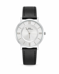 Ibso slim black genuine leather