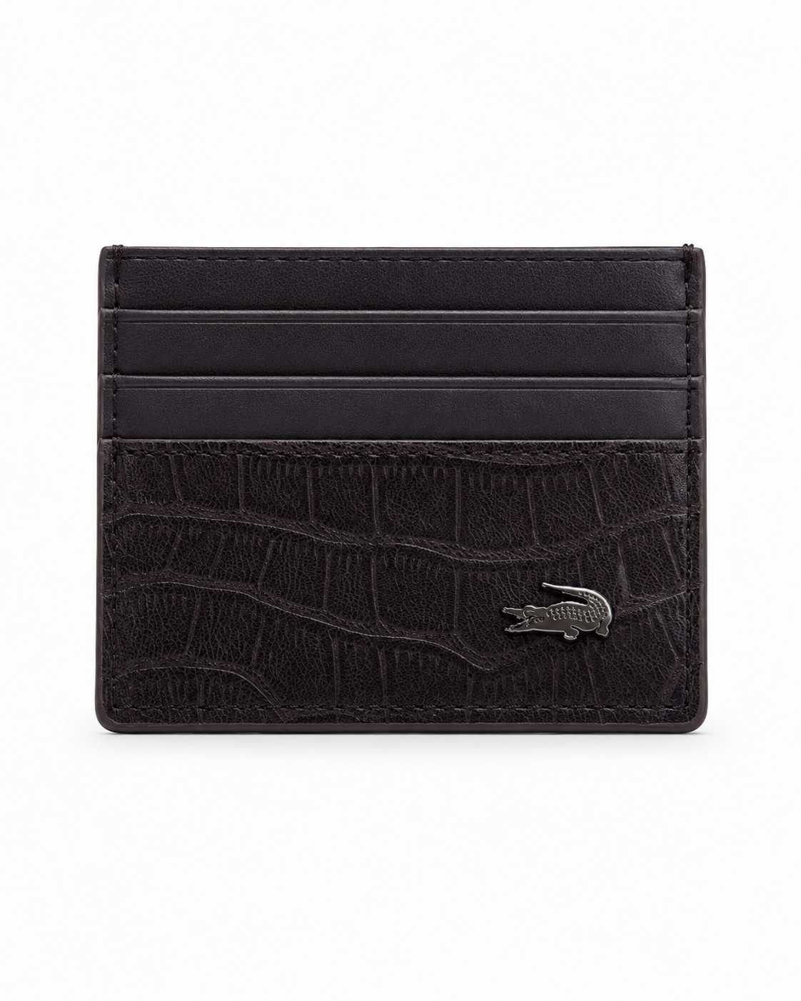 Lacoste crocodile brown card holder