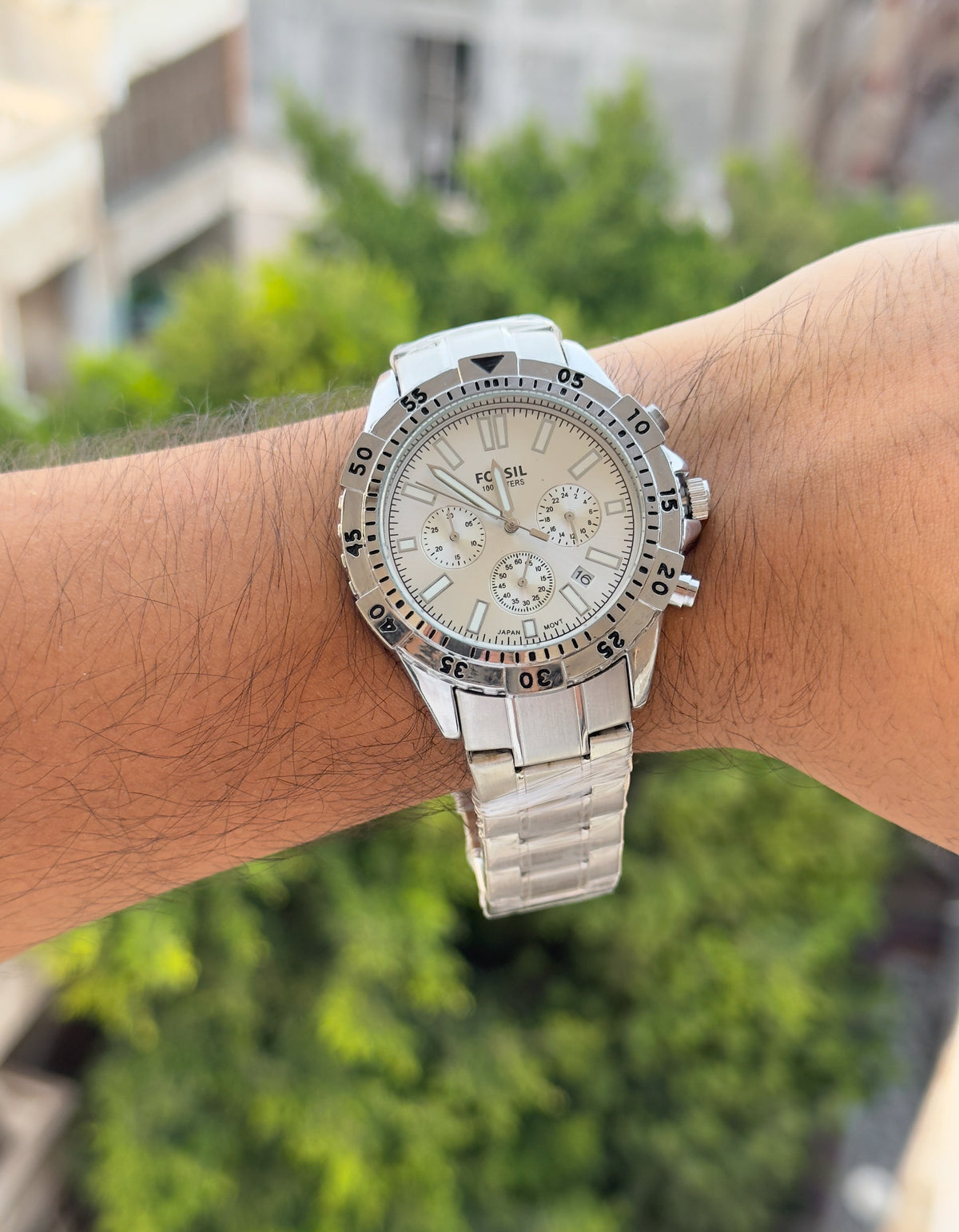 Fossil silver chronograph