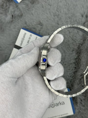 Cartier santos automatic silver blue 42mm steel
