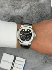 Patek nautilus moon phase leather black 40mm