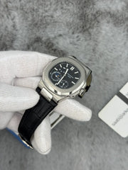 Patek nautilus moon phase leather black 40mm
