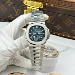 Patek nautilus moon phase silver navy 40mm