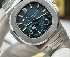 Patek nautilus moon phase silver navy 40mm