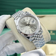 Rolex date just automatic full silver 40mm
