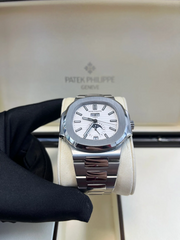 Patek nautilus moon phase full silver 40mm