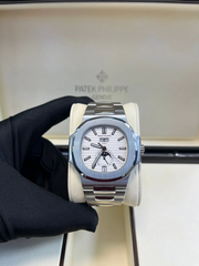 Patek nautilus moon phase full silver 40mm