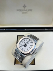 Patek nautilus moon phase full silver 40mm