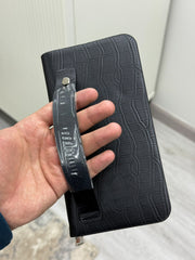 Lacoste black crocodile handbag