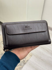 Lacoste brown crocodile handbag
