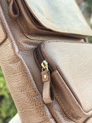 Genuine leather brown cross bag