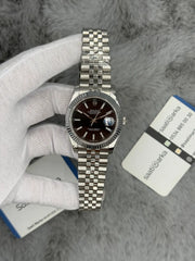 Rolex date just automatic silver black 40mm
