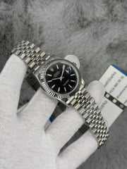 Rolex date just automatic silver black 40mm