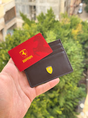 Ferrari brown card holder